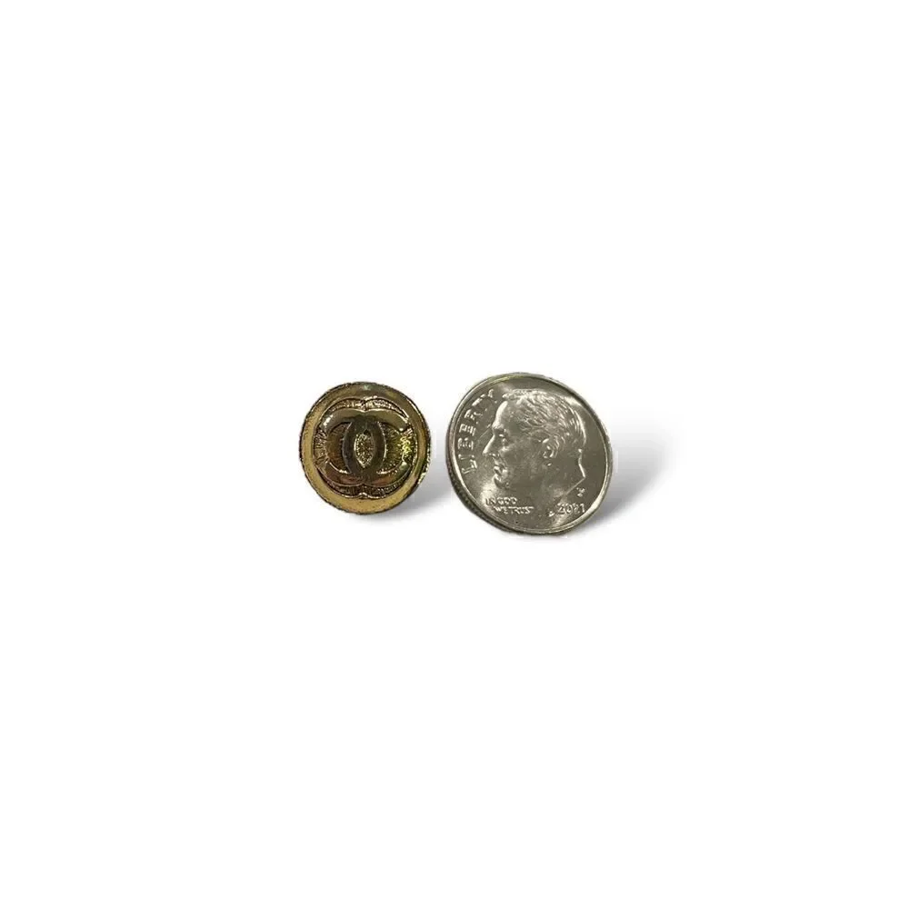CHANEL Vintage Gold CC Logo Cufflinks/Buttons (1 Pair/4 Detachable Buttons)